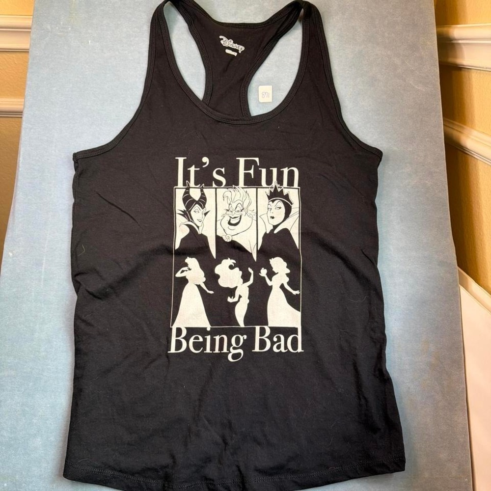 Disney Villans Black Tank Top Size Large